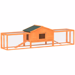 PawHut Wooden Rabbit Hutch Guinea Pig Hutch, Orange, 309 x 70 x 87cm - Additional view 8