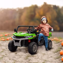 HOMCOM 12V 2 Seater Kids Electric Ride-On Car w/ Electric Bucket - Green