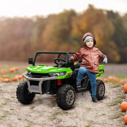 HOMCOM 12V 2 Seater Kids Electric Ride-On Car w/ Electric Bucket - Green