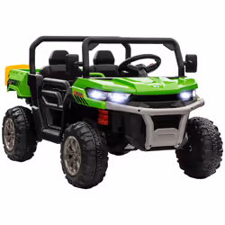 HOMCOM 12V 2 Seater Kids Electric Ride-On Car w/ Electric Bucket - Green - Additional view 8