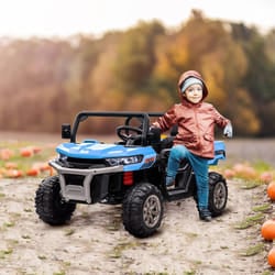 HOMCOM 12V 2 Seater Kids Electric Ride-On Car w/ Electric Bucket - Blue