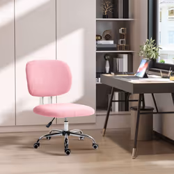 Vinsetto Fluffy Home Office Chair with Adjustable Height, Armless, Pink
