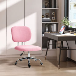 Vinsetto Fluffy Home Office Chair with Adjustable Height, Armless, Pink