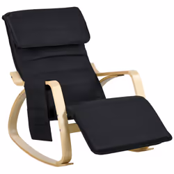 HOMCOM Rocking Chair Recliner Armchair with Adjustable Footrest, Black - Additional view 7