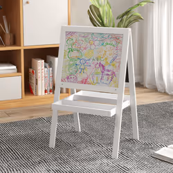AIYAPLAY 2-in-1 Double-Sided Easel for Kids, with Storage Shelf- Blue - Additional view 6