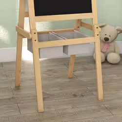 AIYAPLAY 3 in 1 Kids Easel with Paper Roll, Storage Baskets - Natural - Additional view 6