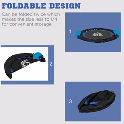 HOMCOM 40" Foldable Mini Fitness Trampoline w/ Foam Handle, Blue