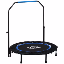 HOMCOM 40" Foldable Mini Fitness Trampoline w/ Foam Handle, Blue - Additional view 8