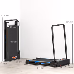 HOMCOM 1-6 km/h Folding Motorised Treadmill Walking w/ Remote Control, Blue - Additional view 5