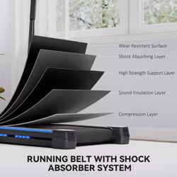 HOMCOM 1-6 km/h Folding Motorised Treadmill Walking w/ Remote Control, Blue - Additional view 8