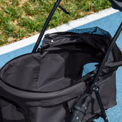 PawHut Pet Stroller Foldable Travel Carriage w/ Brake Basket Canopy, Black - Additional view 7