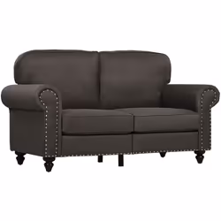HOMCOM 2 Seater Sofa for Living Room, with Nailhead Trim, Dark Brown - Additional view 7