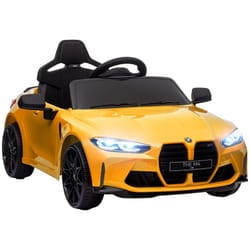 AIYAPLAY 12V BMW M4 Licensed Kids Electric Car w/ Remote, Suspension - Yellow