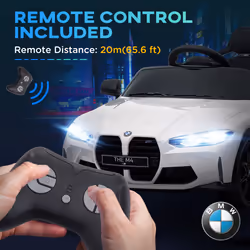 AIYAPLAY 12V BMW M4 Licensed Kids Electric Car w/ Remote, Suspension, White - Additional view 8