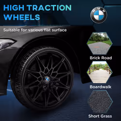 AIYAPLAY 12V BMW M4 Licensed Kids Electric Car w/ Remote, Suspension - Black - Additional view 6