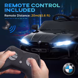 AIYAPLAY 12V BMW M4 Licensed Kids Electric Car w/ Remote, Suspension - Black - Additional view 8