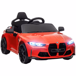 AIYAPLAY 12V BMW M4 Licensed Kids Electric Car w/ Remote, Suspension - Red