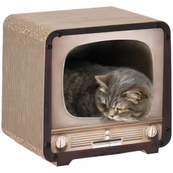 PawHut TV Shape Cat Scratching Board with Catnip, for Indoor Cats, Brown - Additional view 8