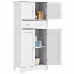 HOMCOM Kitchen Cupboard Kitchen Cabinet with Drawer and Adjustable Shelf White - Additional view 8