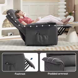 HOMCOM Power Lift Recliner Electric Reclining Chair with Remote Dark Grey - Additional view 6