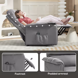 HOMCOM Power Lift Recliner Electric Reclining Chair with Remote Grey - Additional view 6