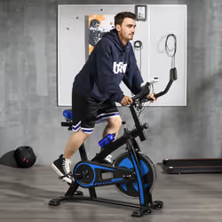 SPORTNOW Indoor Exercise Bike Stationary Bike for Home Gym Workout, Blue