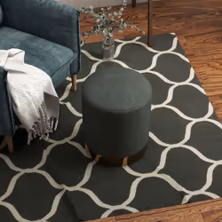 HOMCOM Modern Round Footstool, Fabric Upholstered Foot Rest, Dark Green