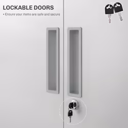 HOMCOM Lockable Metal Cabinet with 2 Doors, File Cabinet for Home Office, White - Additional view 4