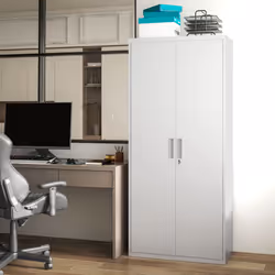 HOMCOM Lockable Metal Cabinet with 2 Doors, File Cabinet for Home Office, White - Additional view 7