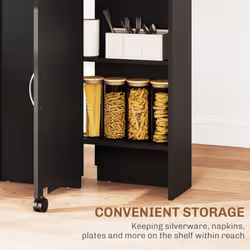 HOMCOM Mobile Drop Leaf Dining Table Folding Desk w/ 2 wheels Storage Shelves - Additional view 4