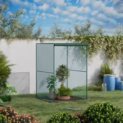Outsunny Fruit Cage, Plant Protection Tent, 1.2 x 1.2 x 1.8m, Dark Green
