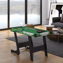 SPORTNOW 104cm Folding Pool Table with Cues, Balls, Chalk, Triangle, Brush