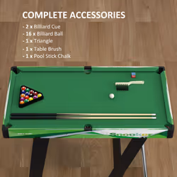 SPORTNOW 104cm Folding Pool Table with Cues, Balls, Chalk, Triangle, Brush - Additional view 4