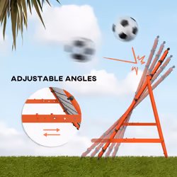 HOMCOM Rebounder Net Kids Adults Football Training Aid Adjustable Red