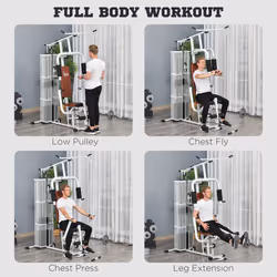 HOMCOM Multifunction Home Gym Weight Training Station Machine White