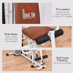 HOMCOM Multifunction Home Gym Weight Training Station Machine White - Additional view 5