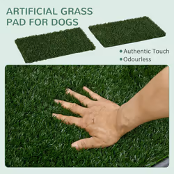 PawHut Dog Toilet with 2 Packs Artificial Grass Pads, 67 x 41cm, Green