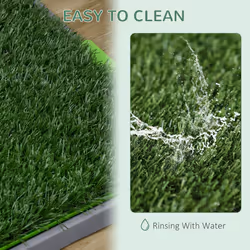 PawHut Dog Toilet with 2 Packs Artificial Grass Pads, 67 x 41cm, Green - Additional view 5
