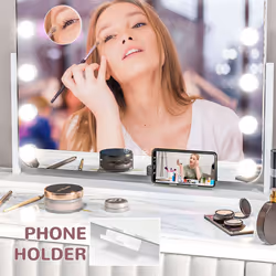 HOMCOM Hollywood Dimmable Lighted Makeup Mirror with Magnifier, USB Port
