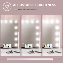 HOMCOM Hollywood Dimmable Lighted Makeup Mirror with Magnifier, USB Port - Additional view 4