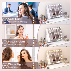 HOMCOM Hollywood Dimmable Lighted Makeup Mirror with Magnifier, USB Port - Additional view 6