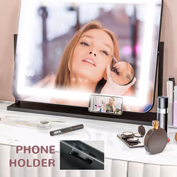 HOMCOM Dimmable Lighted Makeup Mirror with USB Port, 360 Degree Rotation