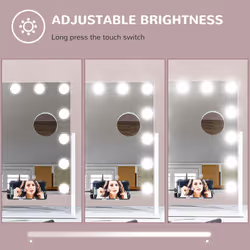 HOMCOM Hollywood Lighted Makeup Mirror with Magnifier, USB Port, Phone Holder - Additional view 6
