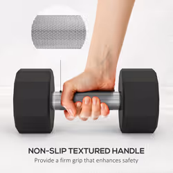 SPORTNOW Dumbbells Weights Set with 12-Sided Shape and Non-Slip Grip, 2 x 10kg - Additional view 4