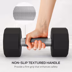 SPORTNOW Dumbbells Weights Set with 12-Sided Shape and Non-Slip Grip, 2 x 12kg - Additional view 4