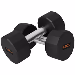 SPORTNOW Dumbbells Weights Set with 12-Sided Shape and Non-Slip Grip, 2 x 12kg - Additional view 8