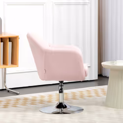 HOMCOM Stylish Retro Linen Swivel Tub Chair Steel Frame Cushion Seat Pink - Additional view 6