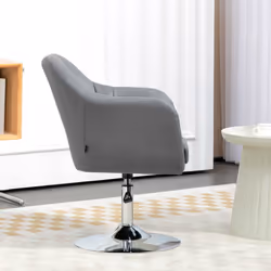 HOMCOM Stylish Retro Swivel Tub Chair Steel Frame Cushion Seat Dark Grey - Additional view 6