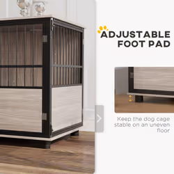 PawHut 80cm Dog Crate Furniture Dog Cage End Table Indoor w/ Doors, Cushion - Additional view 7