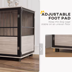 PawHut 100cm Dog Crate Furniture Dog Cage End Table Indoor w/ Doors, Cushion - Additional view 7